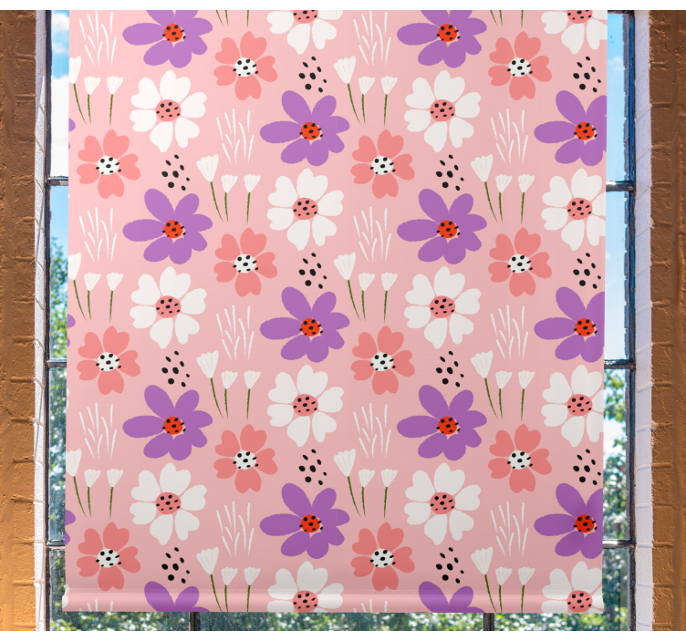 Flower Pattern Delight floral roller blind - TenStickers