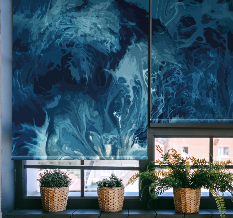 Fluid Ocean Waves pattern roller blind - TenStickers