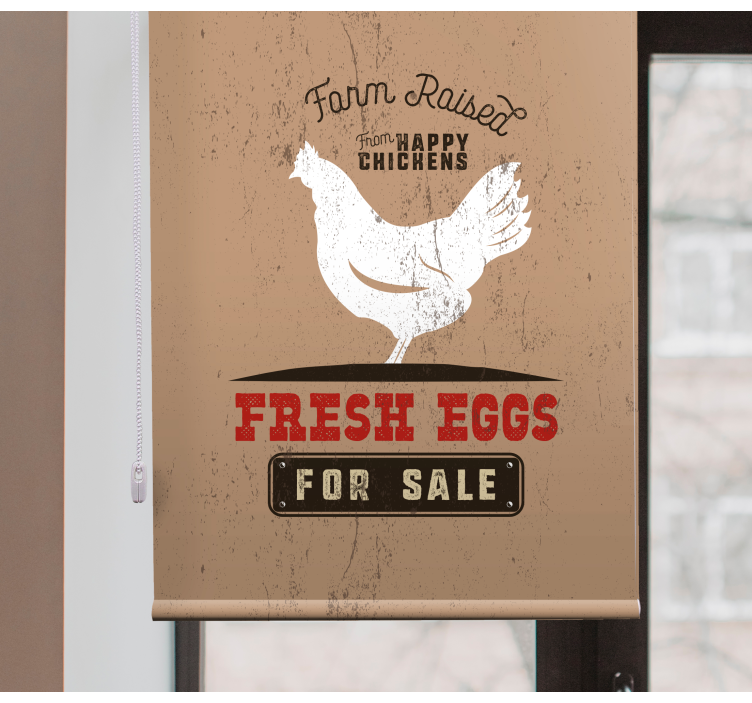 FRESH EGGS SIGN customised roller blind - TenStickers