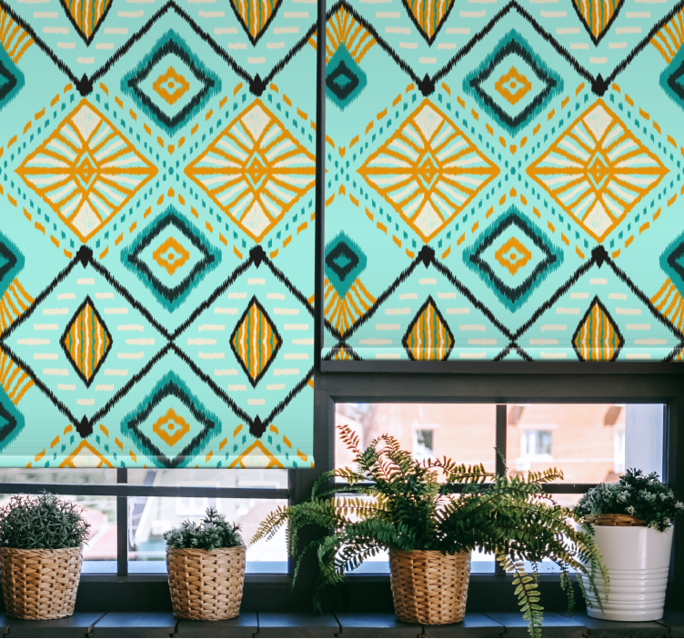 Geometric Diamond Motif living room blind - TenStickers