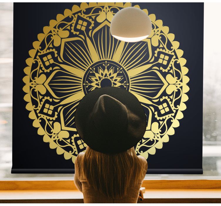 Golden effect navy mandala Zen blind - TenStickers