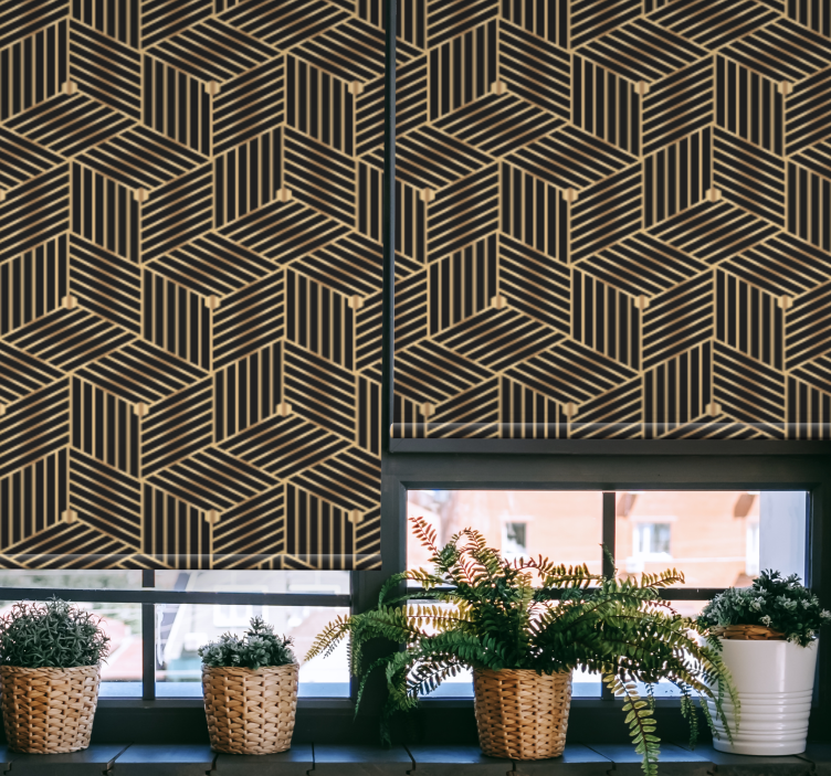 Golden geometric deco pattern Elegant blind - TenStickers