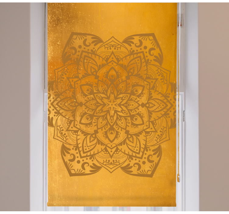 Golden yellow mandala Master bedroom blind - TenStickers