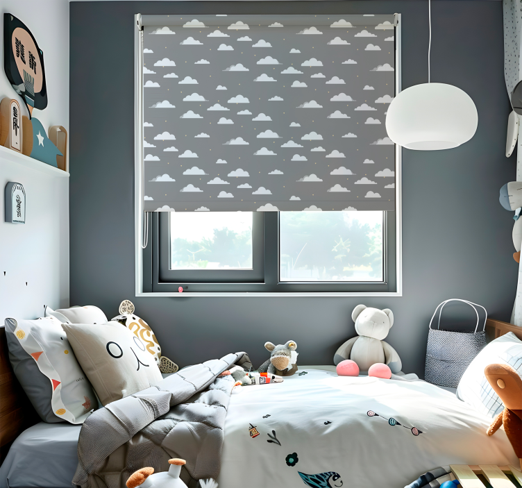 gray pattern Cloud blind - TenStickers