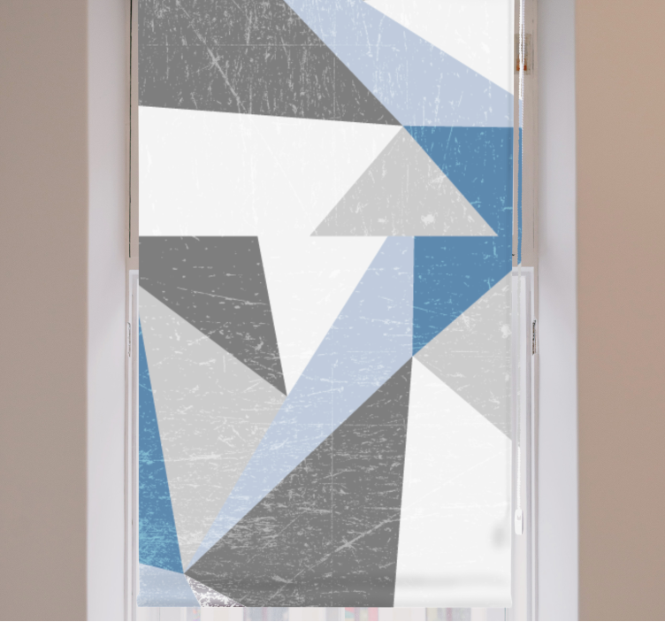 Grey and blue triangle Bathroom blind - TenStickers