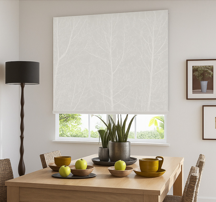 Grey winter trees dining room blind - TenStickers