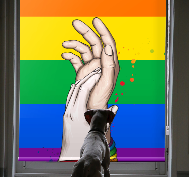 Human hands and lgbt rainbow ribbon Other blind - TenStickers