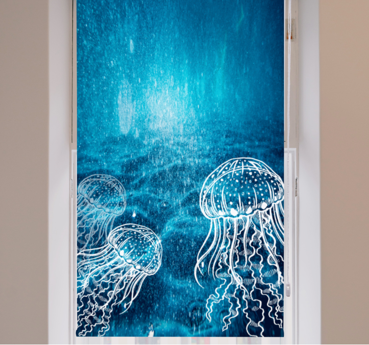 Jellyfish Underwater Scene animals blind - TenStickers