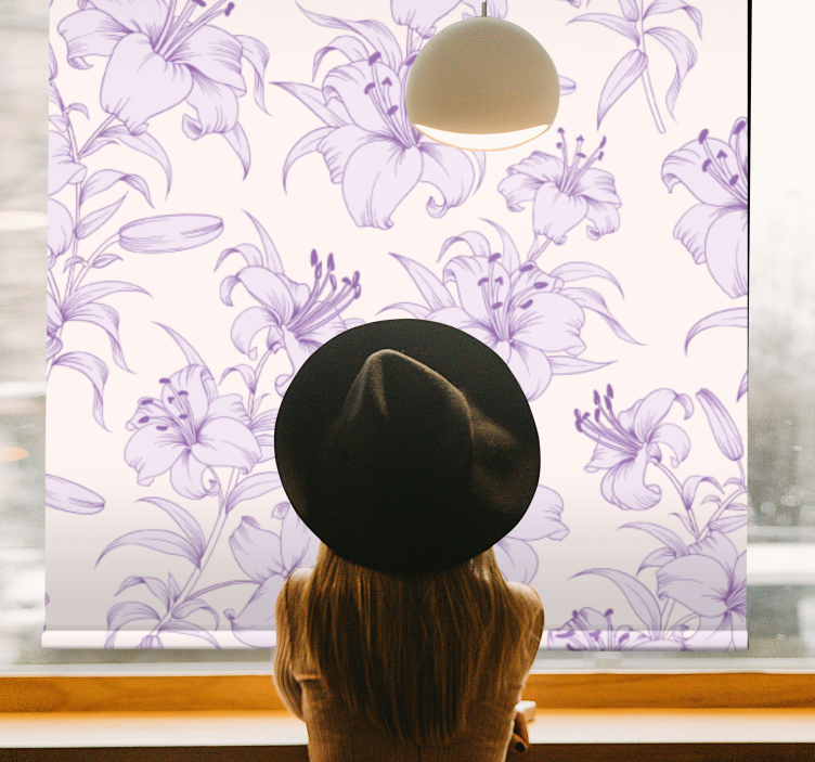 Lilies Floral Pattern blind flowers and plants - TenStickers