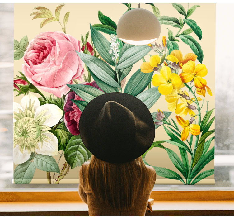 Lush Floral Arrangement blind flowers and plants - TenStickers