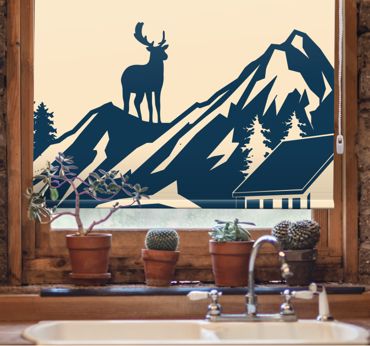 Majestic mountain scene blind original - TenStickers