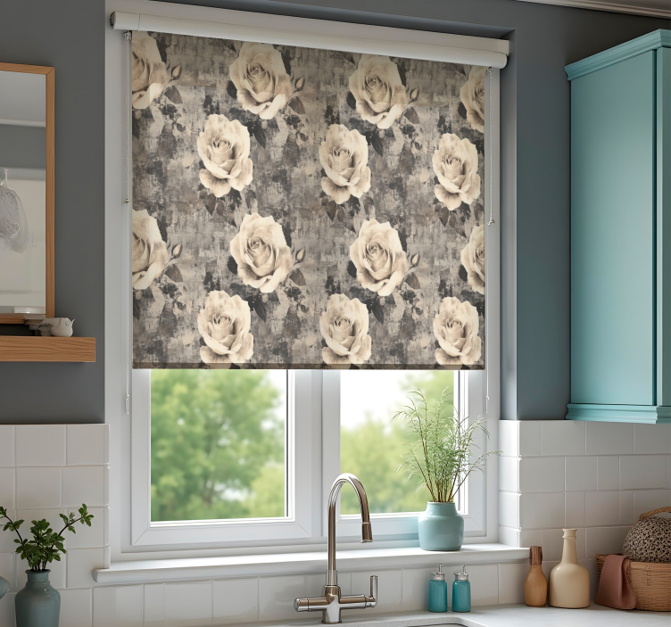 Marmur flowers  blind kitchen - TenStickers