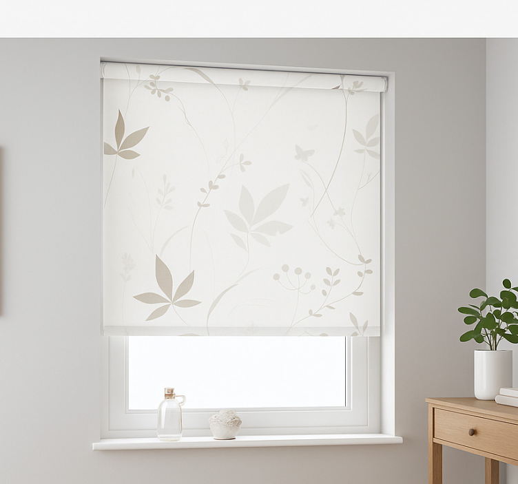 Minimalist floral pattern hallway blind - TenStickers