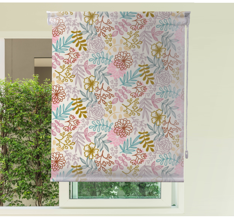 multicolor pattern line drawing Flower blind - TenStickers