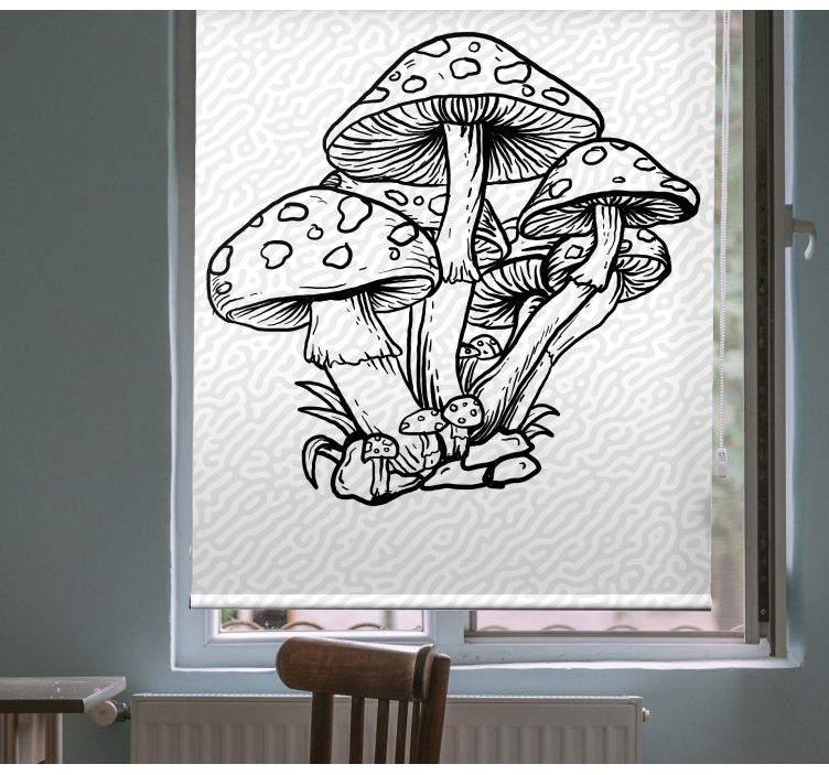 Mushroom Cluster Silhouette tree blind - TenStickers