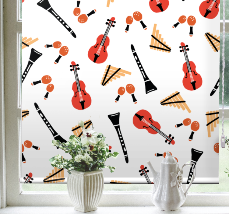 Musical instruments motif blind original - TenStickers
