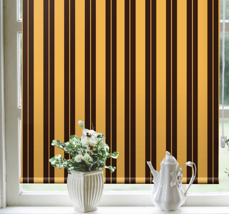 Mustard and black stripes elegant blind - TenStickers