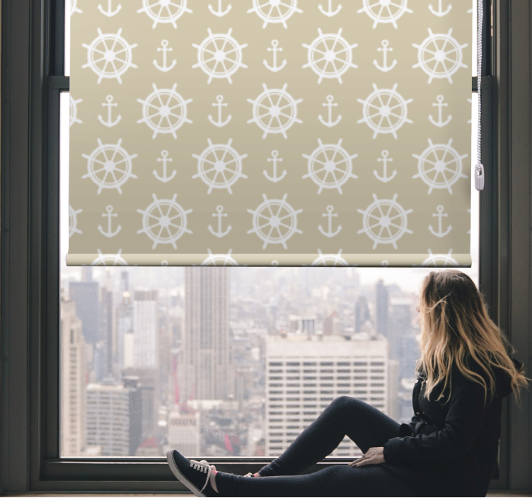 Nautical wheel pattern blind original - TenStickers