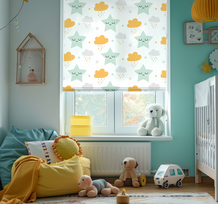 Nordic gray cloud window blind - TenStickers