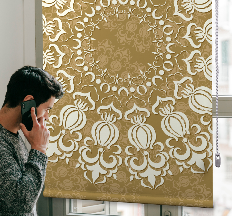 Ornamental round lace Living room roller blind - TenStickers