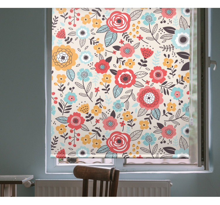 Painted colourful pattern Flower blind - TenStickers