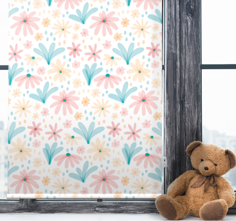 Pastel color flower pattern Childrens blind - TenStickers
