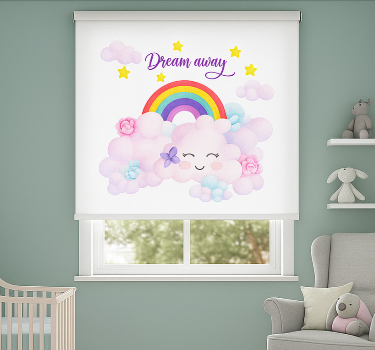 Pink clouds and rainbow blind children - TenStickers