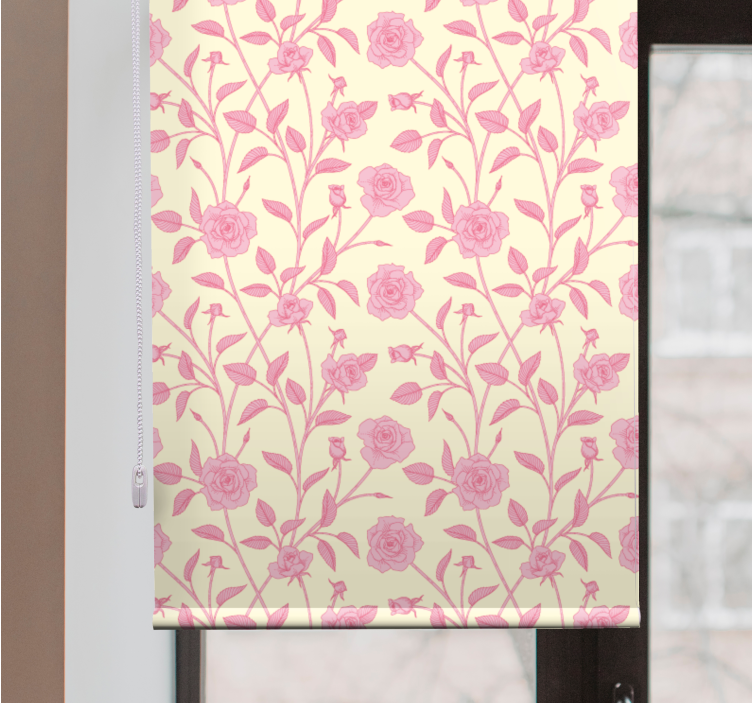 Pink Rose Floral blind flowers and plants - TenStickers