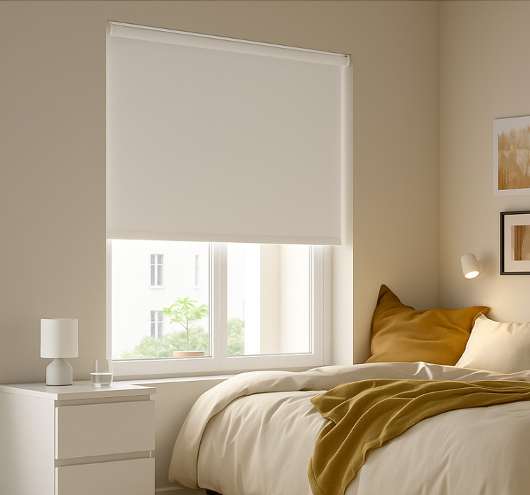 Plain cream white modern blind - TenStickers