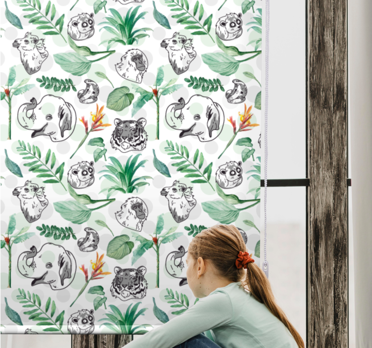 Green jungle animals blind children - TenStickers