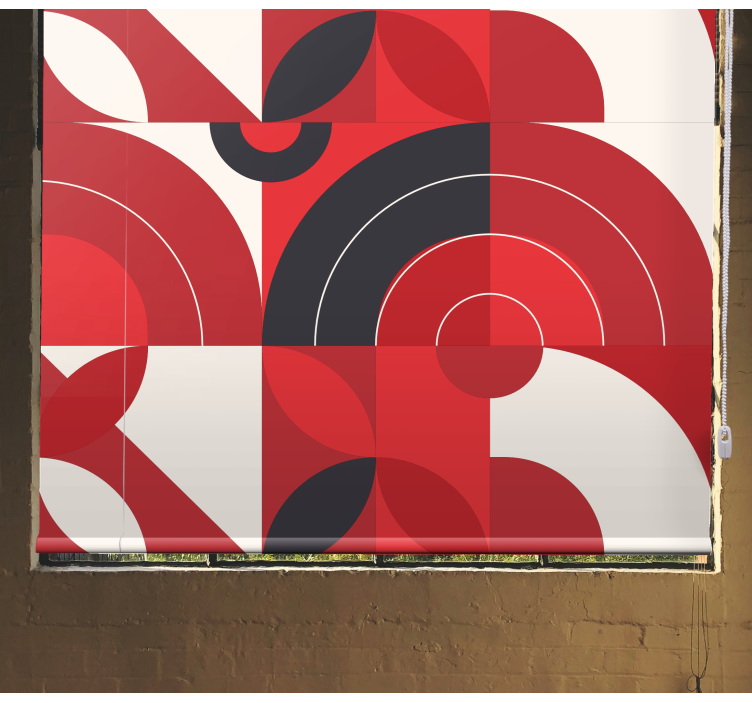 Red geometric art Blind painting - TenStickers