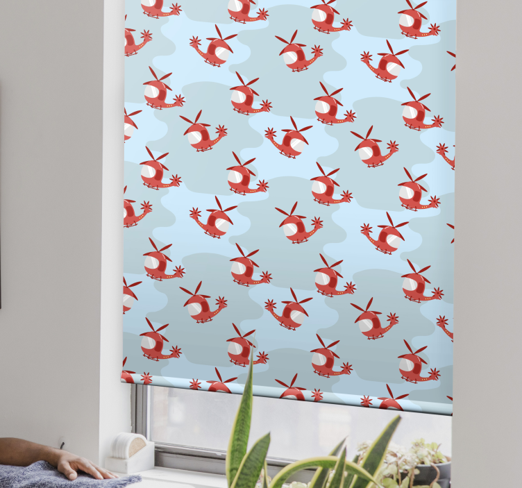 Red helicopter pattern blind children - TenStickers
