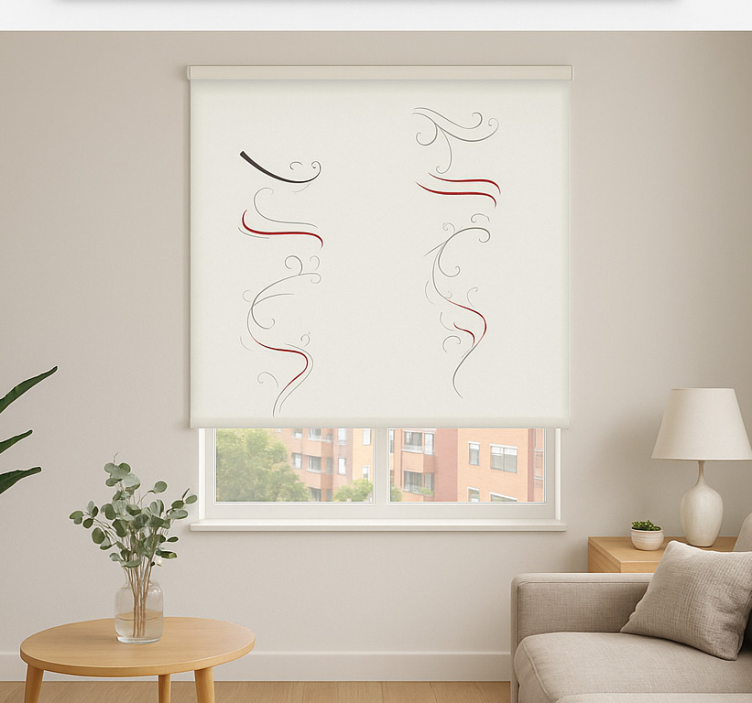 Scandinavian blind abstract floral multicolor spiral - TenStickers