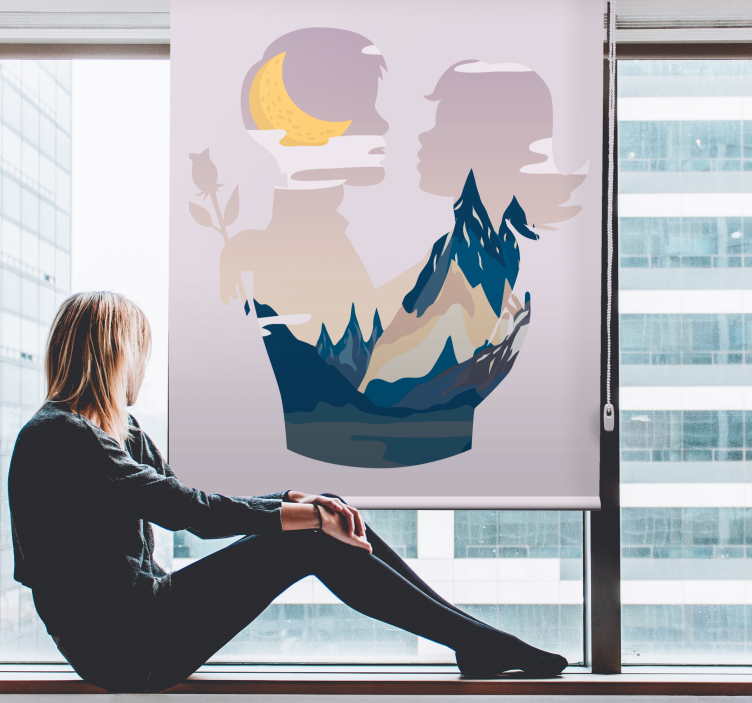 Night mountains scene blind original - TenStickers