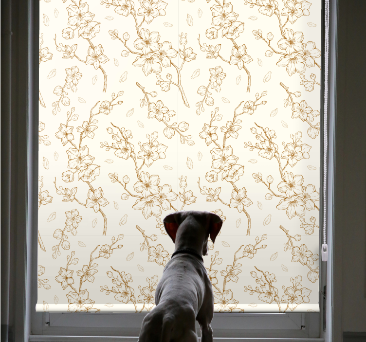 Simple beige blossom pattern blind flowers and plants - TenStickers