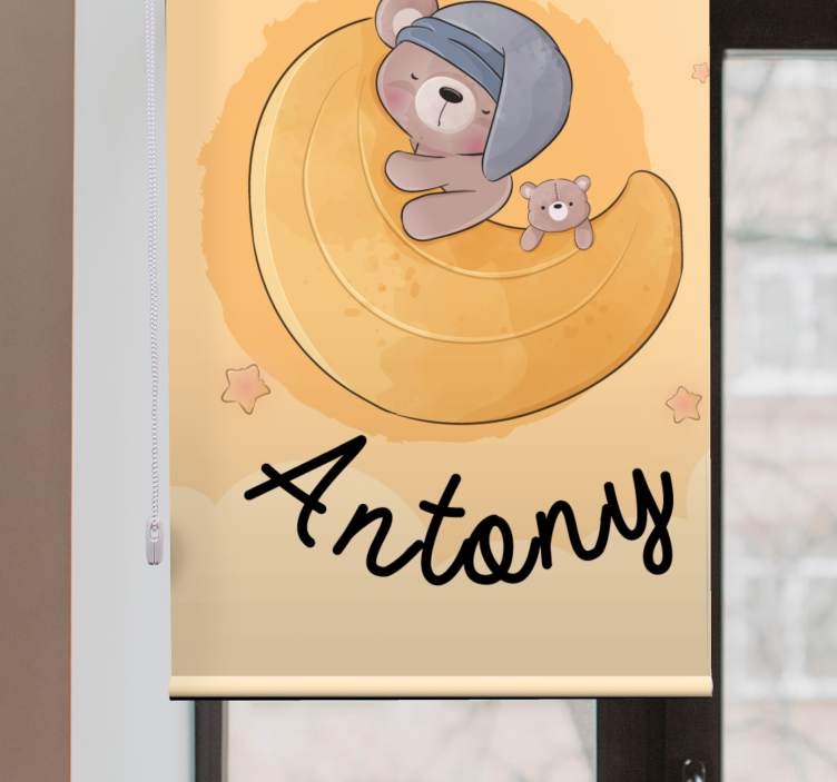 Sleepy bears with name nursery roller blind - TenStickers