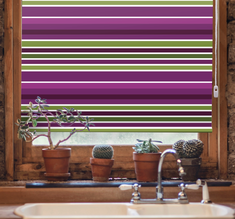 Purple and green motif bathroom blind - TenStickers