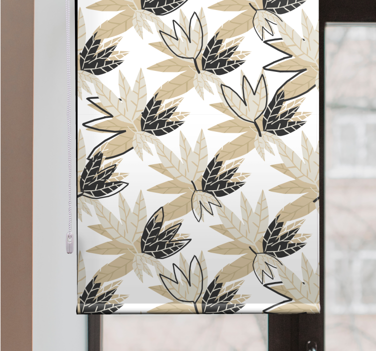 Stylish Leaf Motif blind flowers and plants - TenStickers