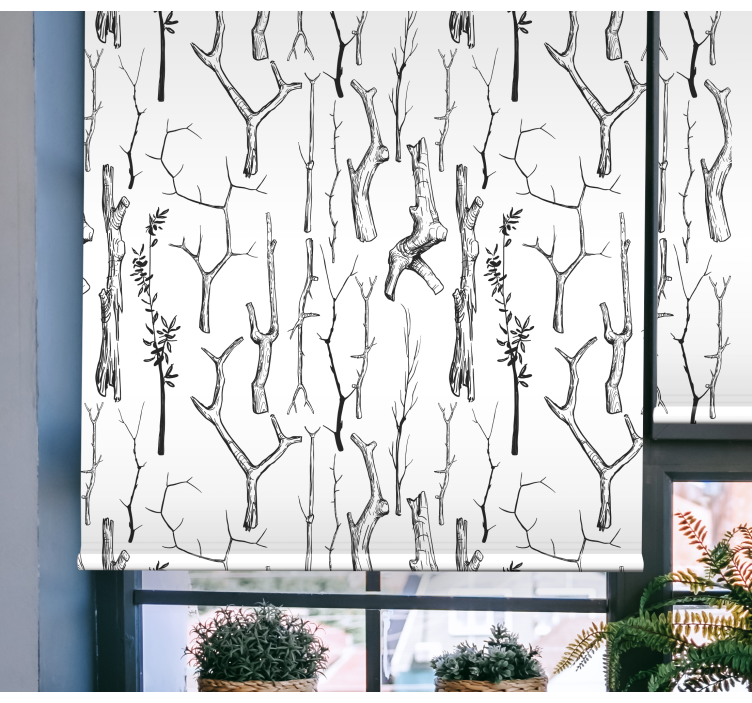 Black and white branches tree blind - TenStickers