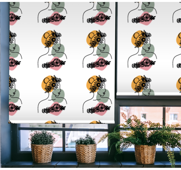 Stylized Floral Faces blind - TenStickers