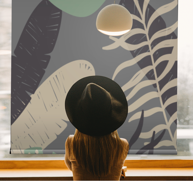 Tropical Greenery Pattern blind flowers and plants - TenStickers