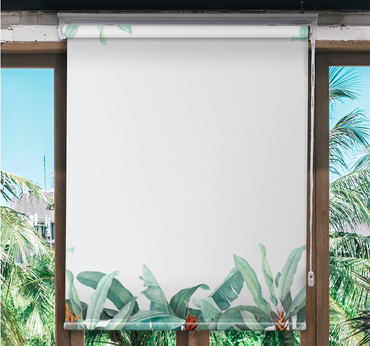 Tropical Leaf Border blind flowers and plants - TenStickers
