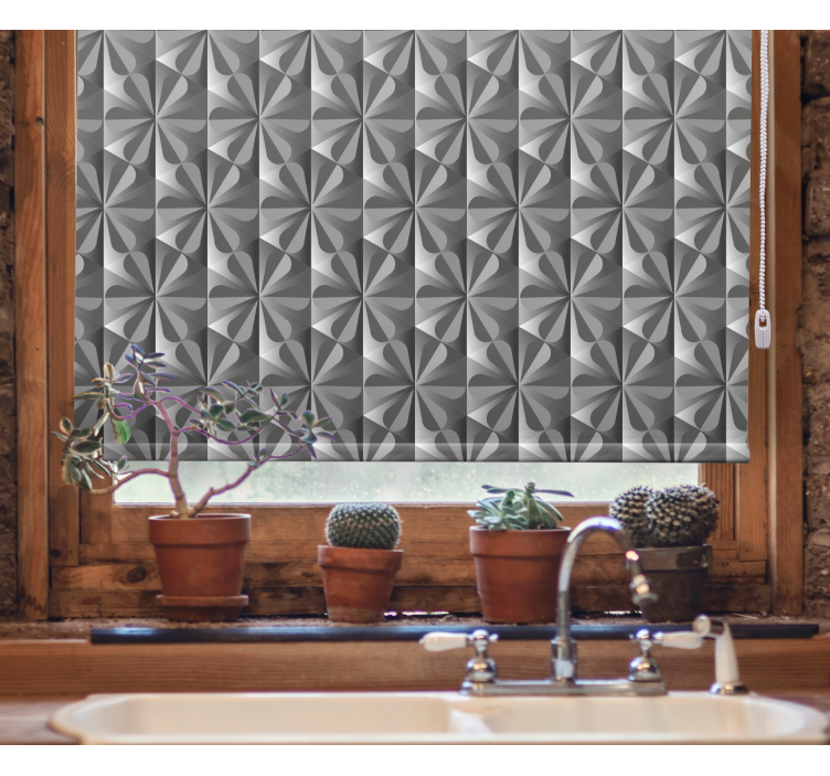 Vintage geometric flower pattern Kitchen blind - TenStickers