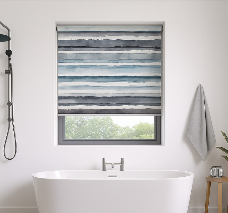 Watercolor horizon pattern bathroom blind - TenStickers