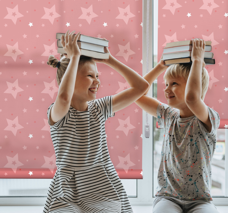 White and pink stars Nordic blind - TenStickers