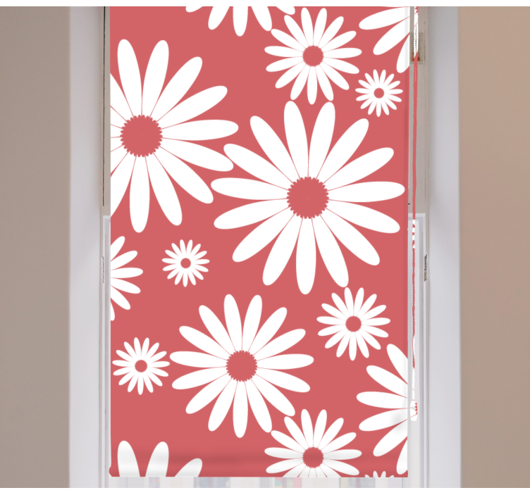 White Daisy Pattern blind flowers and plants - TenStickers