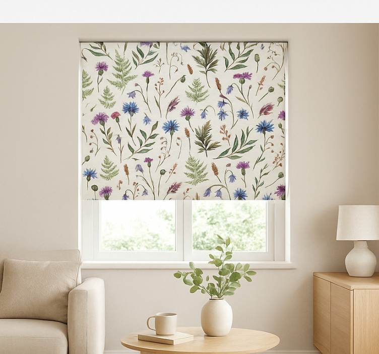 Wildflower meadow pattern living room blind - TenStickers