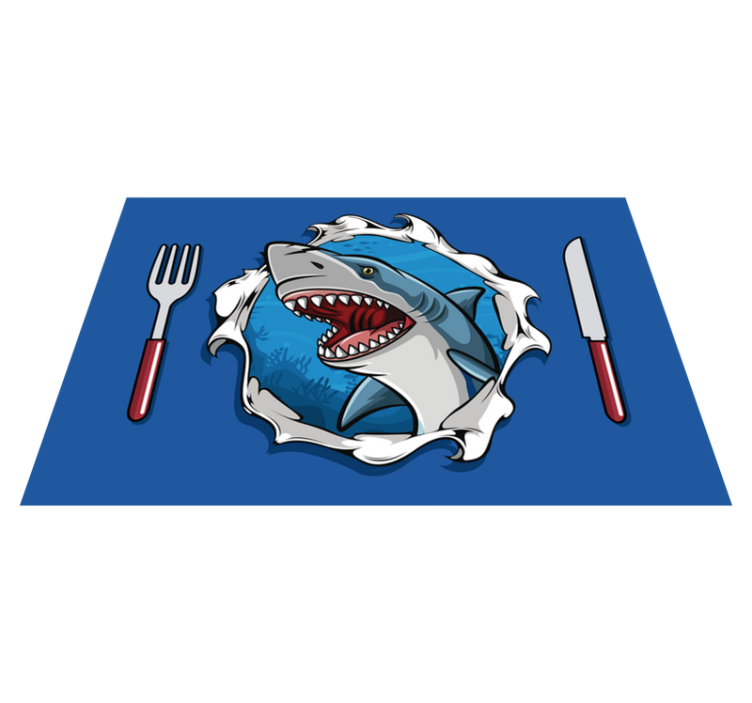 Big shark 3D fish placemats - TenStickers