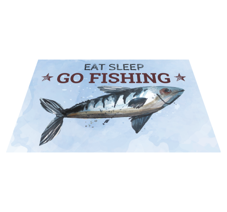 Eat sleep go fishing fish placemats - TenStickers