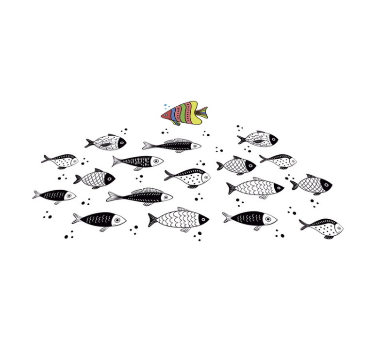 Original placemats colorful fish design - TenStickers